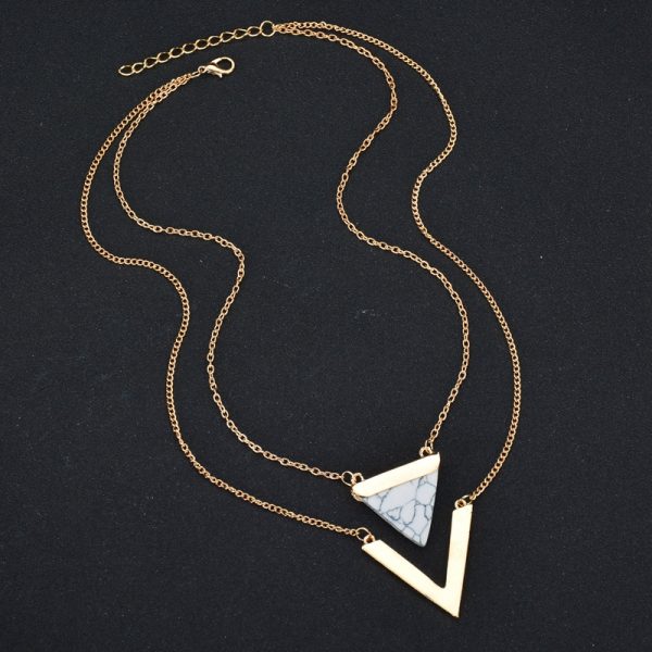 Marble Triangle Necklace